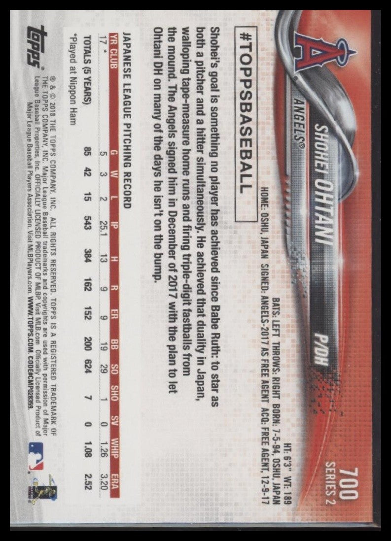 Shohei Ohtani 2018 Topps #700