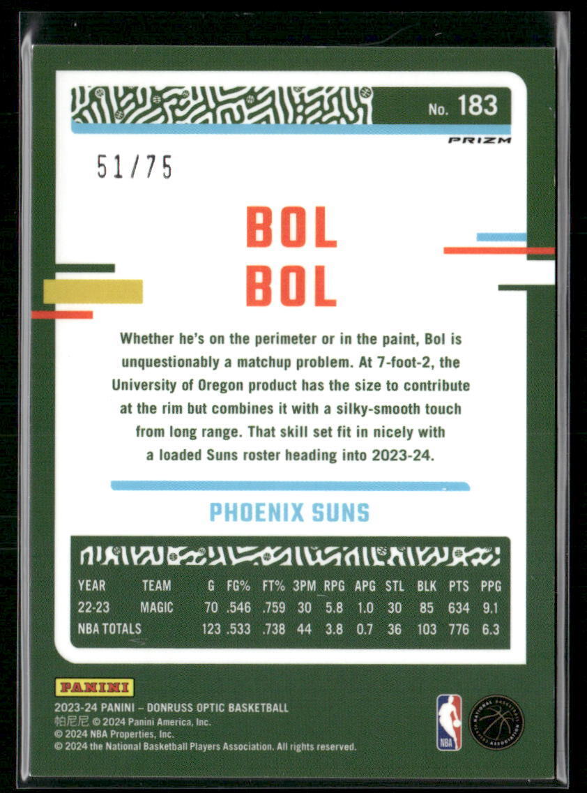 2023-24 Donruss Optic #183 Bol Bol Fast Break Red #/75