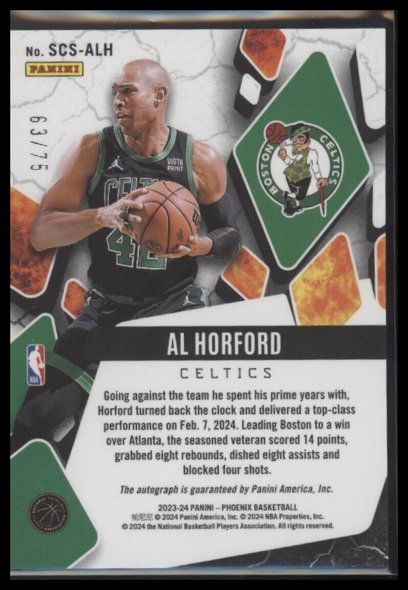 2023-24 Panini Phoenix Scorched Al Horford Auto /75