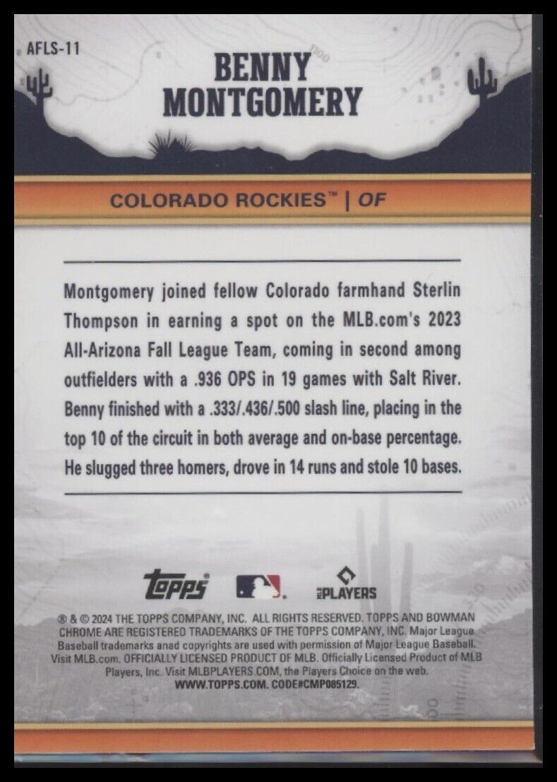 2024 Bowman Chrome #AFLS-11 Benny Montgomery 2023 AFL Fall Stars