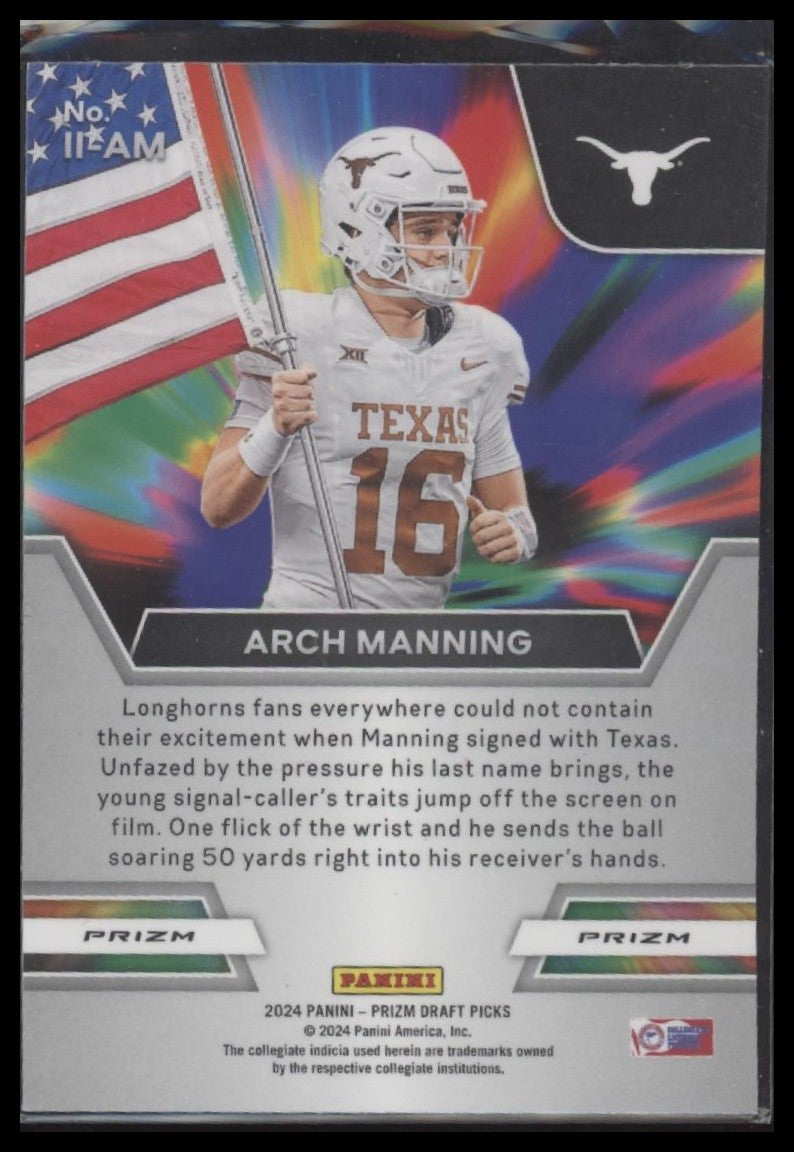 Arch Manning 2024 Panini Prizm Draft Picks #II-AM Instant Impact Red Ice