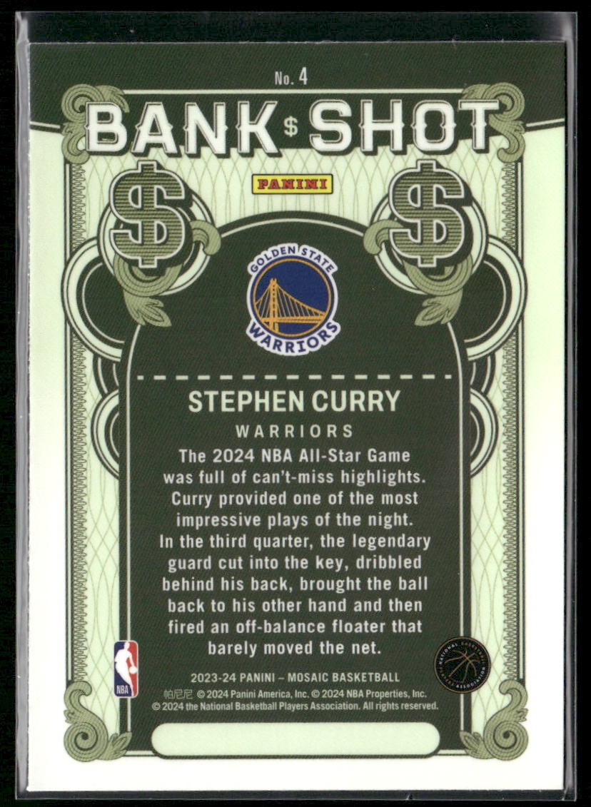 2023-24 Panini Mosaic #4 Stephen Curry Bank Shot