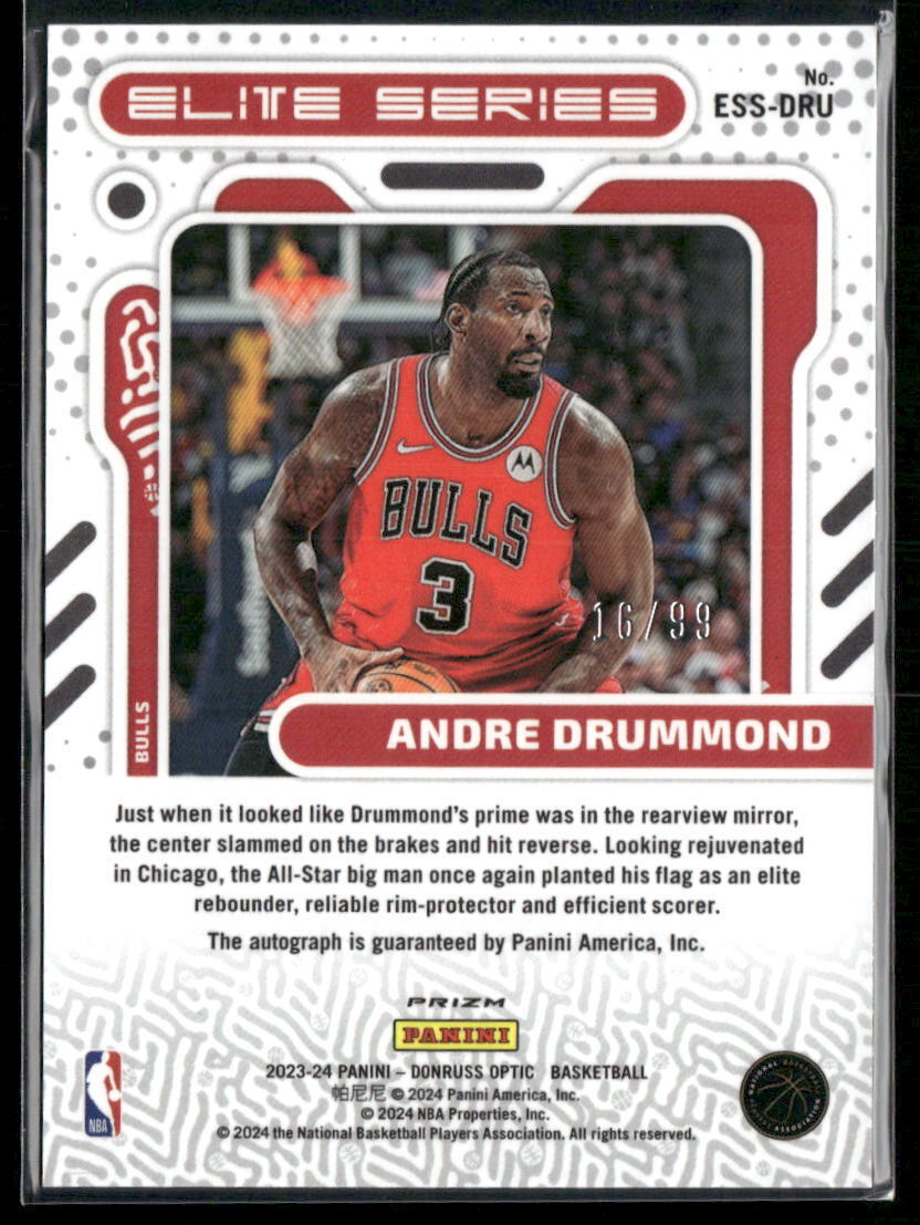 2023-24 Donruss Optic #ESS-DRU Andre Drummond The Elite Series Signatures #/99