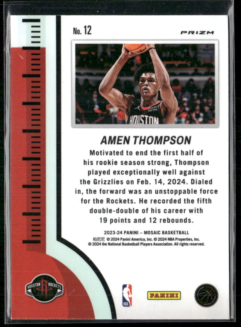 2023-24 Panini Mosaic #12 Amen Thompson Heat Check