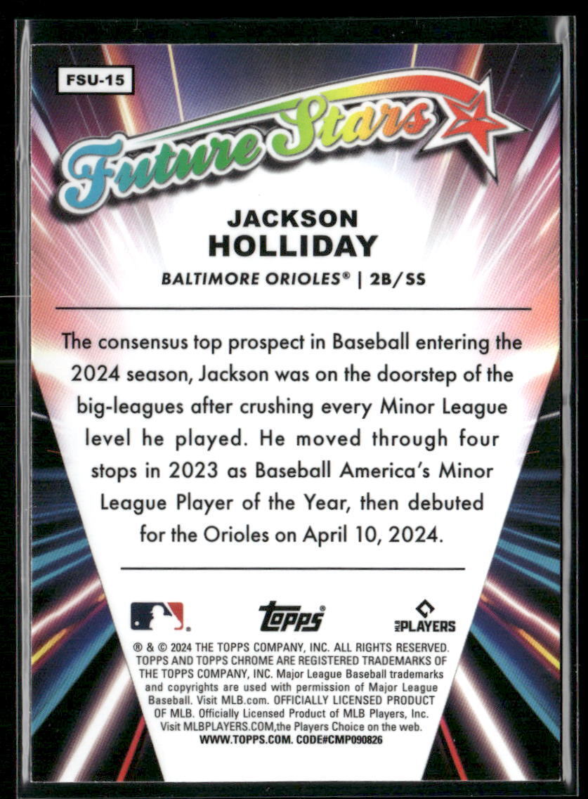 2024 Topps Chrome Update #FSU-15 Jackson Holliday Future Stars