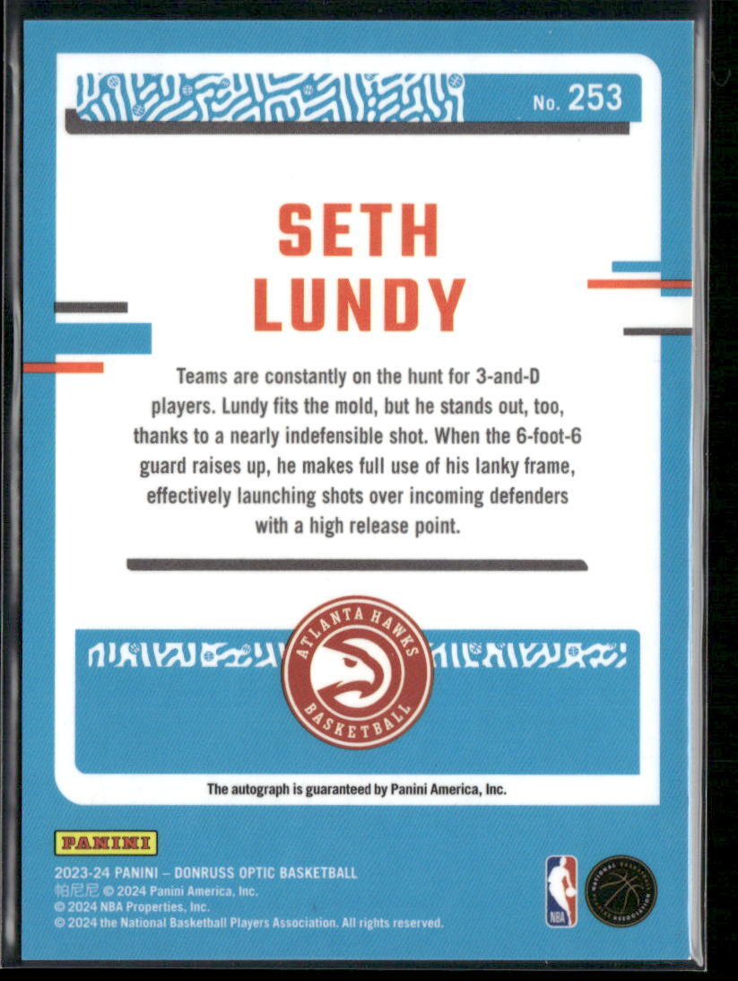 2023-24 Seth Lundy Optic Basketball Autograph