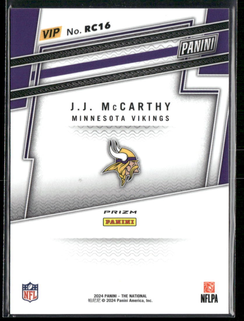 2024 Panini National VIP #RC16 J.J. McCarthy Rookies Prizm