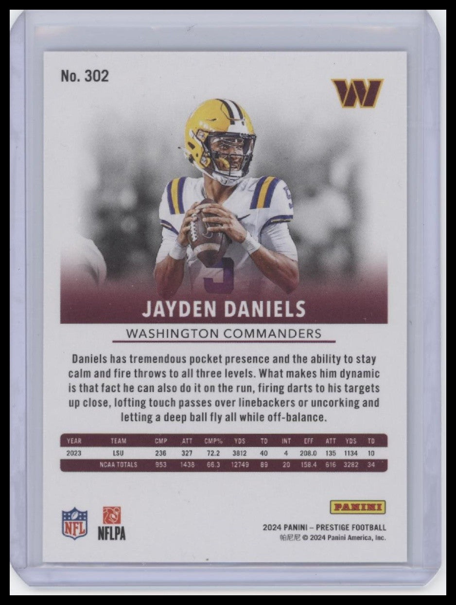 Jayden Daniels 2024 Panini Prestige #302 Diamond Xtra Points