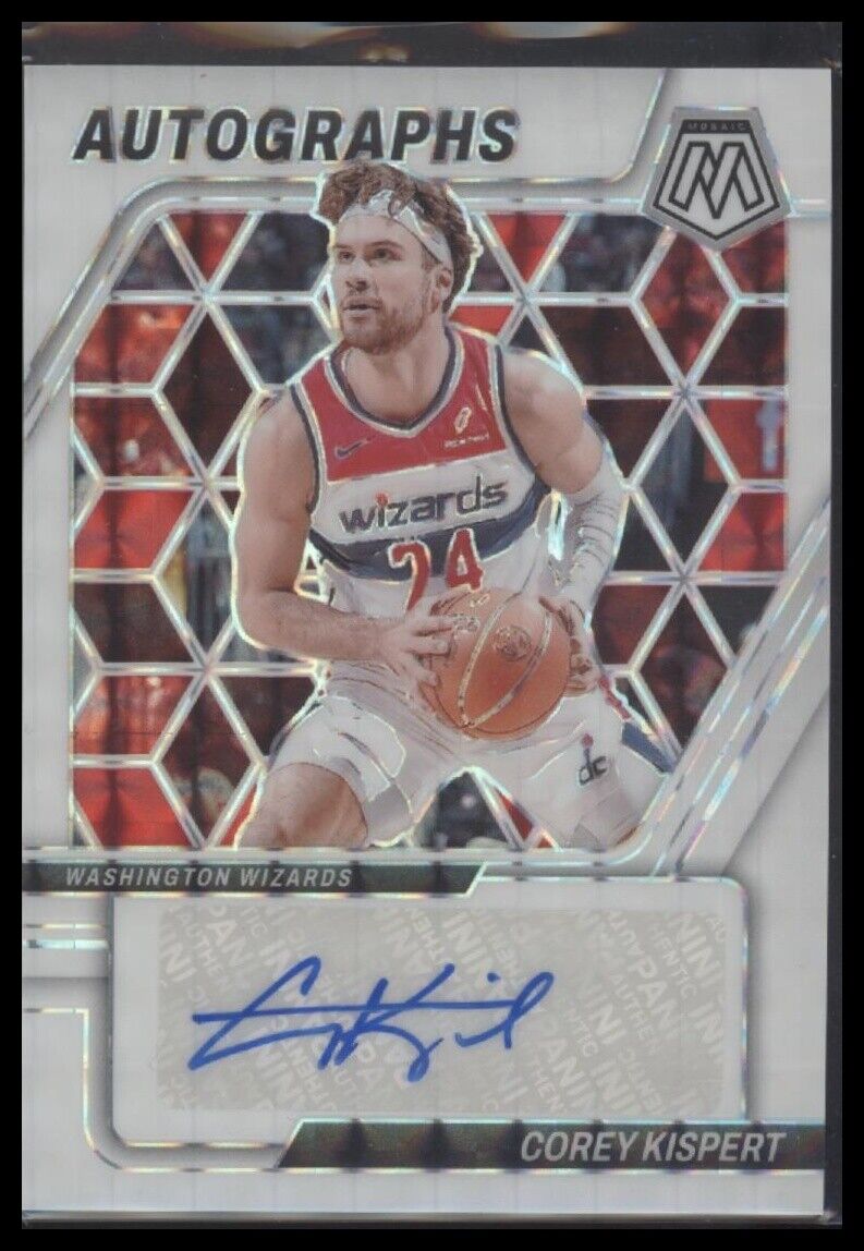 2023-24 Panini Mosaic #AM-KIS Corey Kispert Autographs Mosaic White #/25