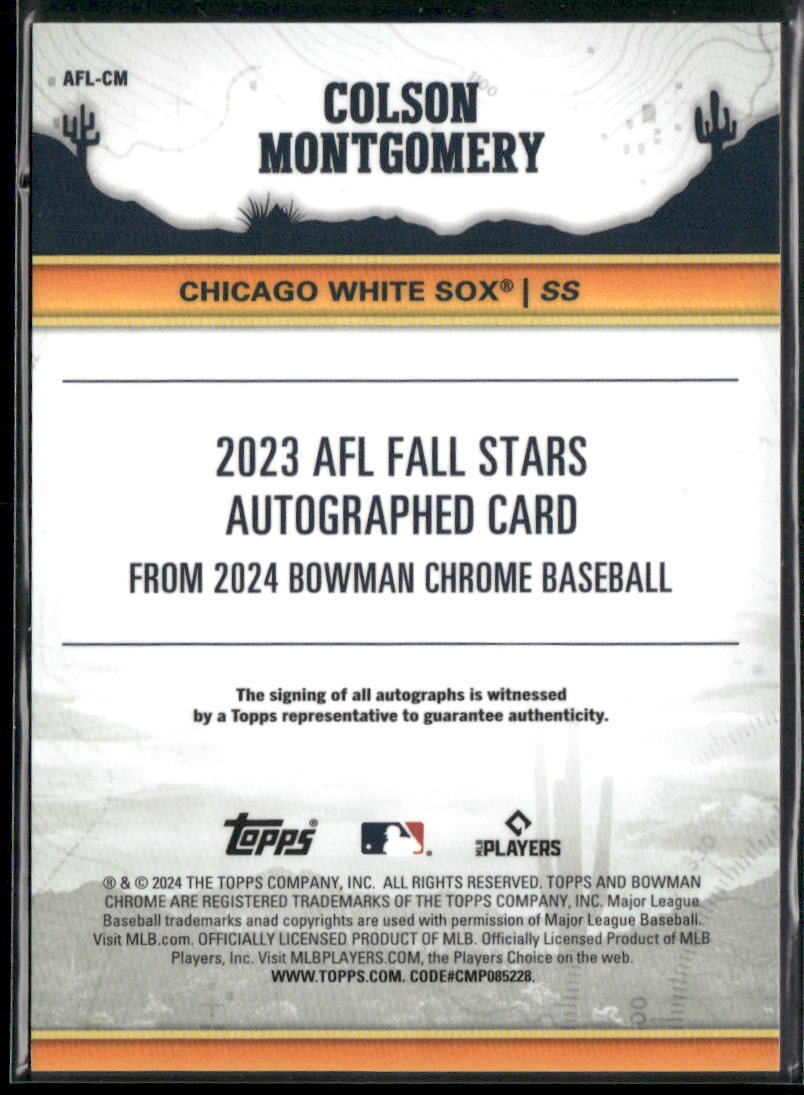 2024 Bowman Chrome Colson Montgomery 2023 AFL Fall Stars Autos #/150