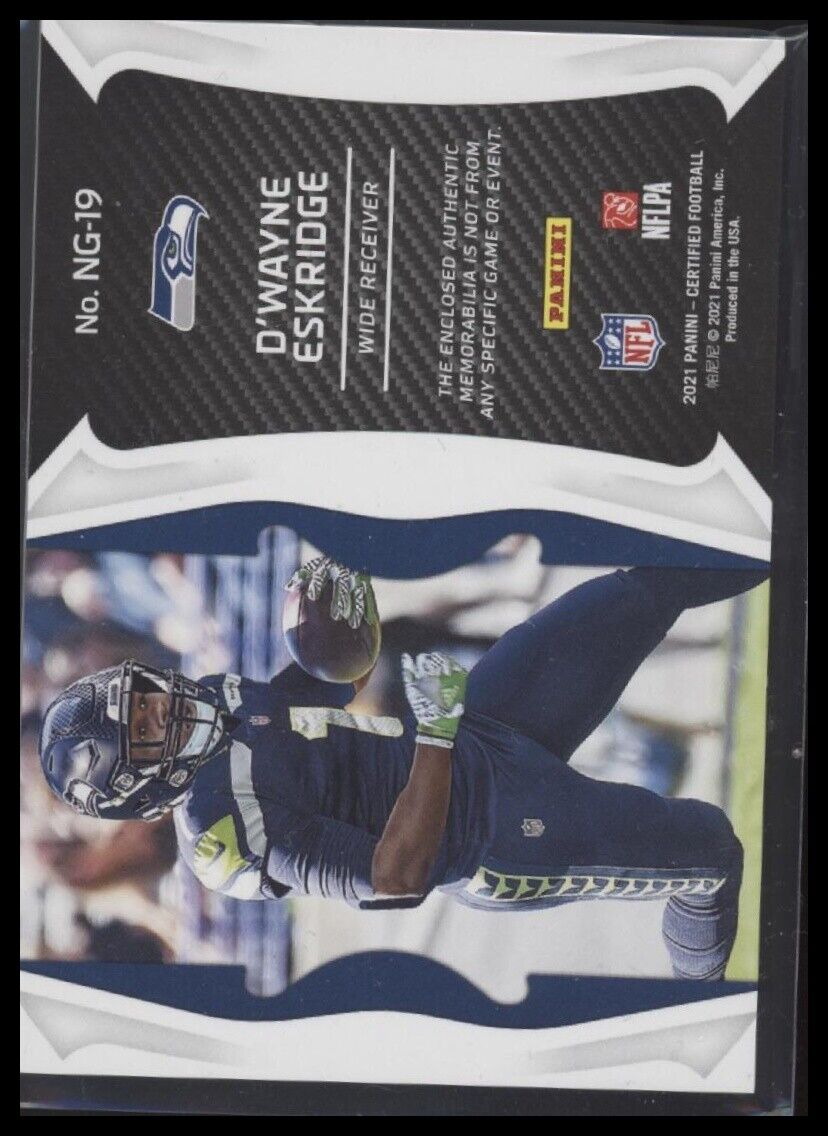2021 Panini Certified D'Wayne Eskridge New Generation Jerseys Mirror Teal #/50