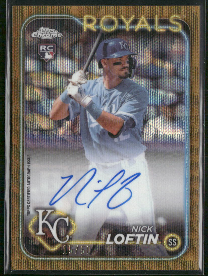 2024 Topps Chrome #RA-NL Nick Loftin Rookie Autographs Gold Refractor #/50