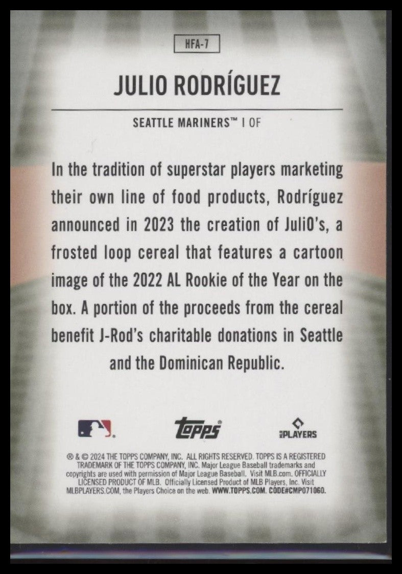 Julio Rodríguez 2024 Topps #HFA-7 Home Field Advantage