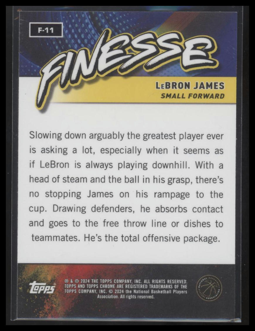 2023-24 Topps Chrome #F-11 LeBron James Finesse