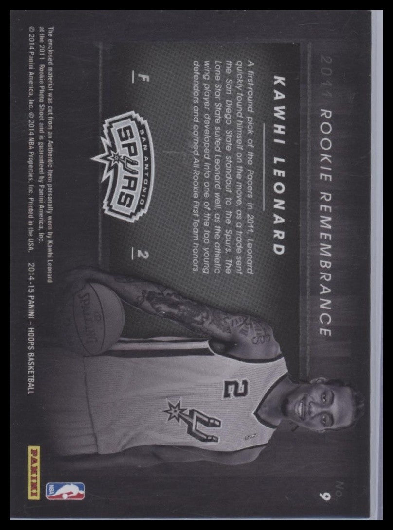 Kawhi Leonard 2014-15 Hoops #9 Rookie Remembrance