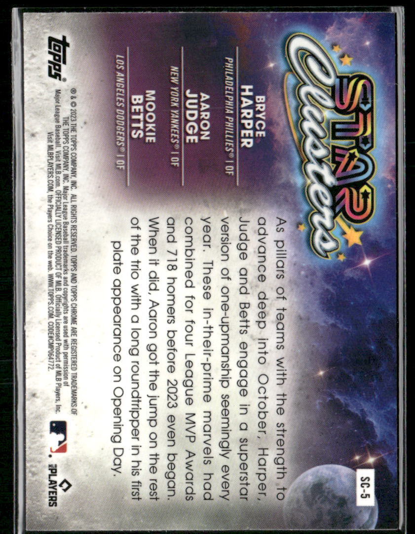 2023 Topps Cosmic Chrome Mookie Betts / Bryce Harper / Aaron Judge Star Clusters