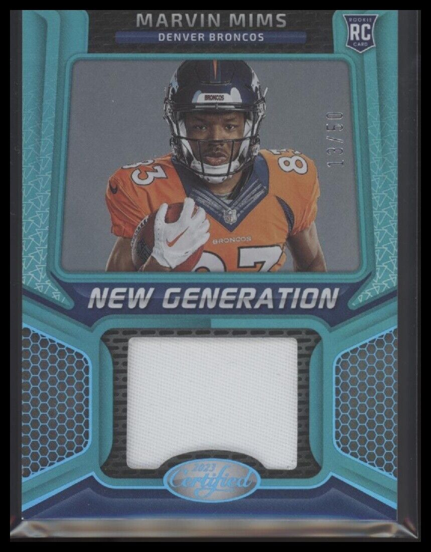 2023 Panini Certified Marvin Mims New Generation Jerseys Mirror Teal #/50