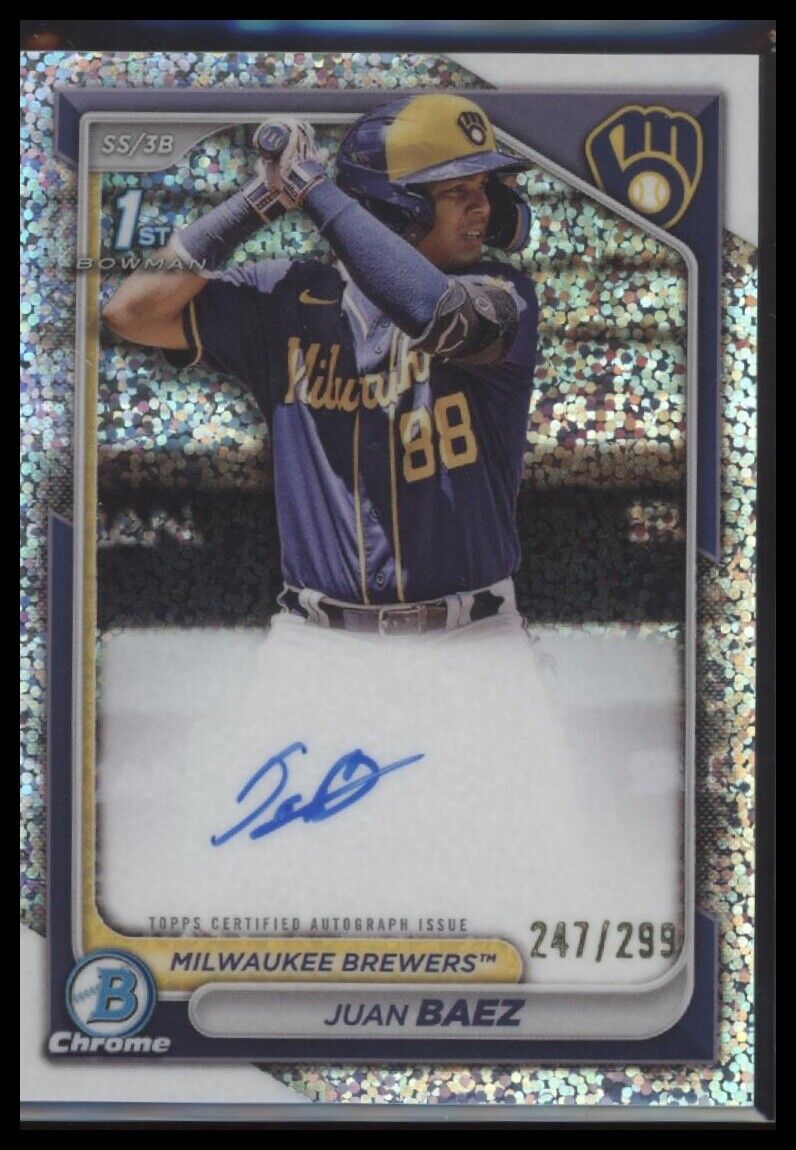 2024 Bowman Chrome Juan Baez Prospects Autographs Speckle Refractors #/299