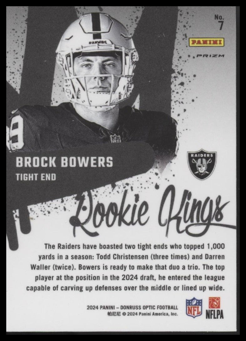 Brock Bowers 2024 Donruss Optic #7 Rookie Kings
