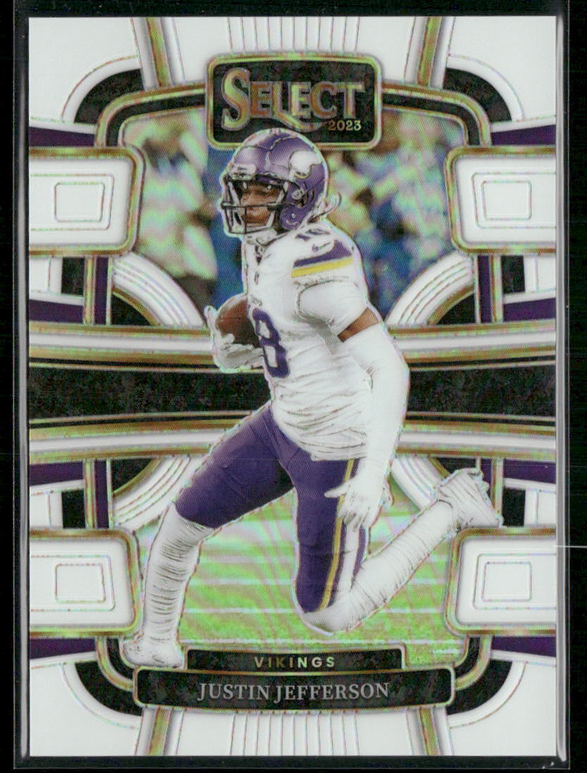 2023 Panini Select #65 Justin Jefferson White Prizms #/35