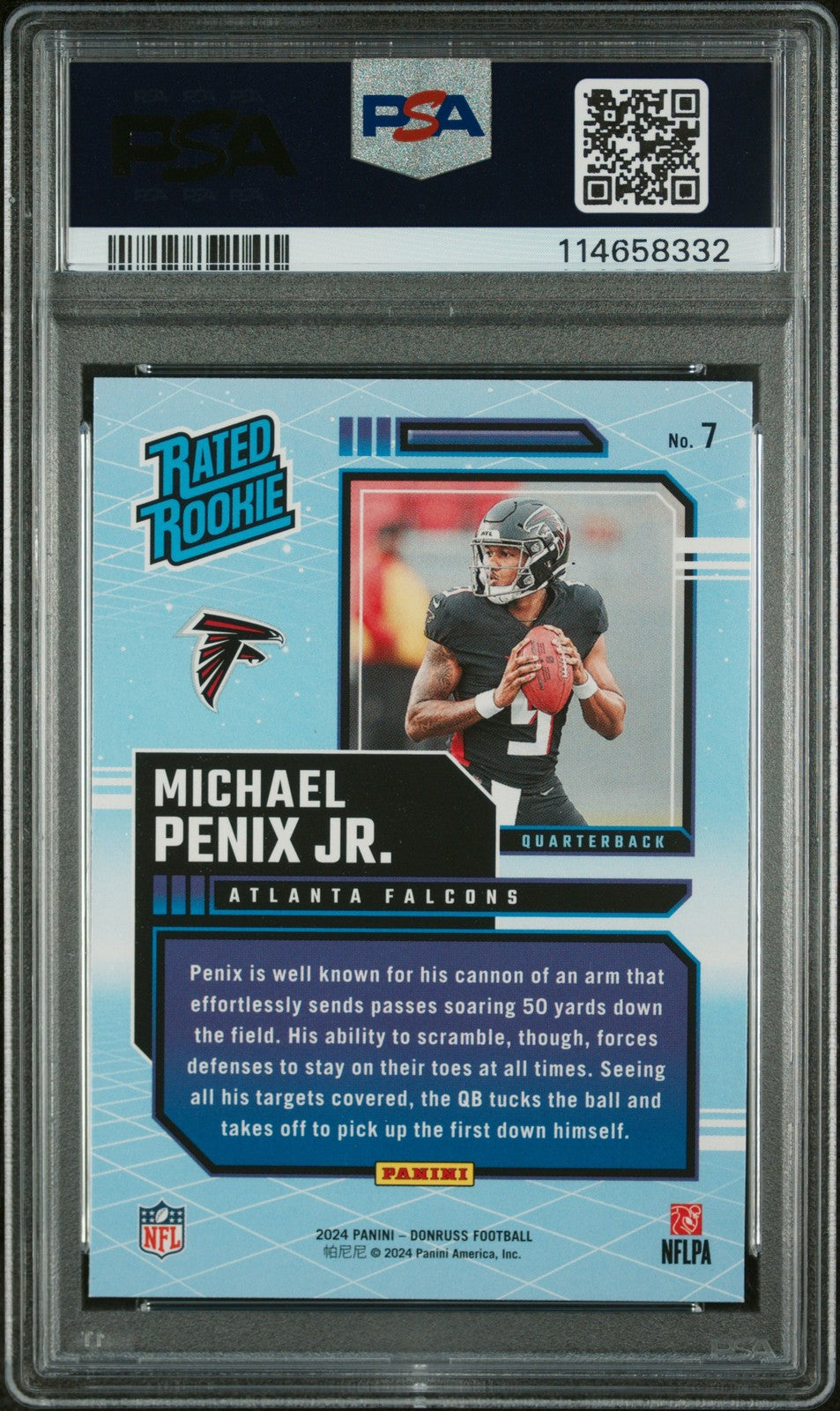 Michael Penix Jr. 2024 Panini Donruss Rated Rookies Retro #7 PSA 10