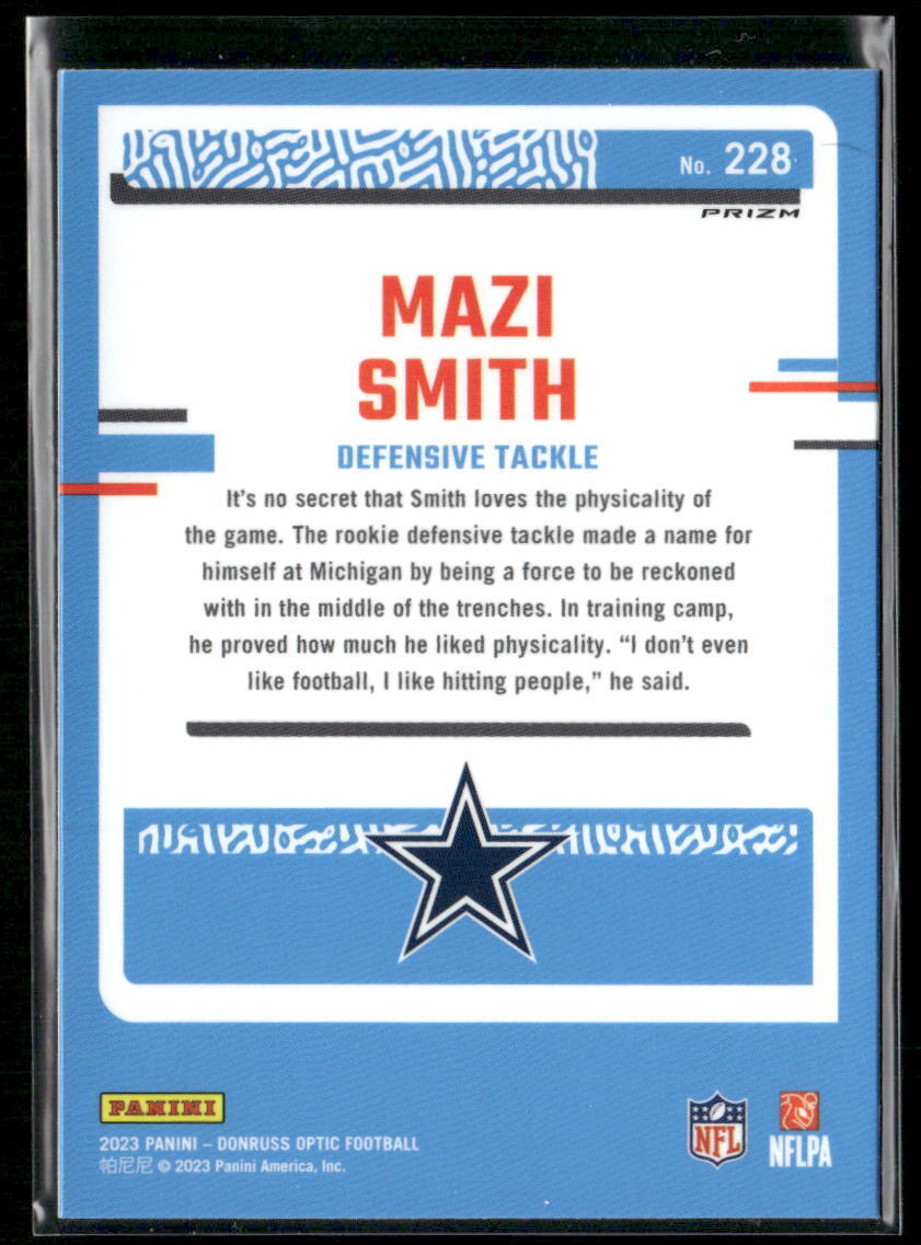 2023 Donruss Optic #228 Mazi Smith Red Mojo