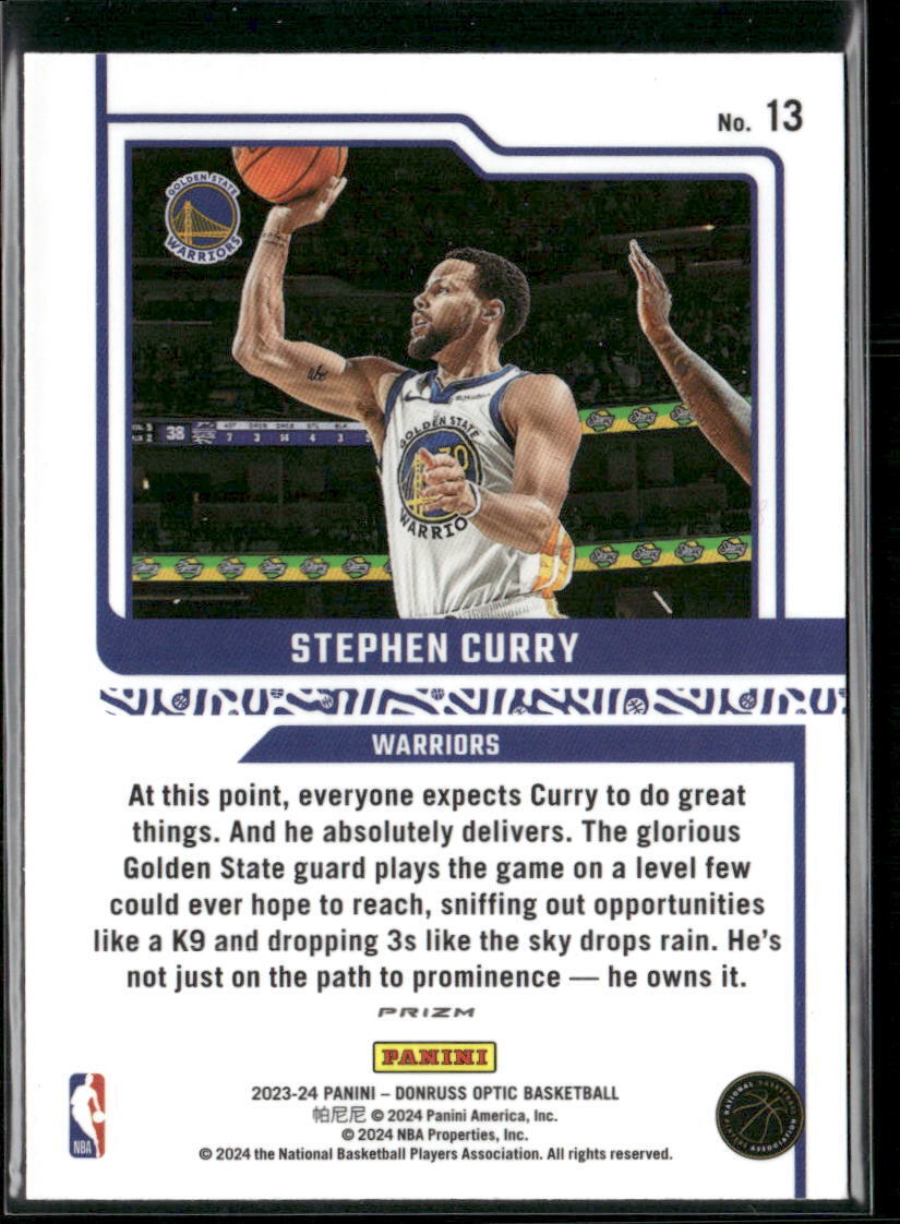 2023-24 Donruss Optic #13 Stephen Curry Elite Dominators Holo Fast Break