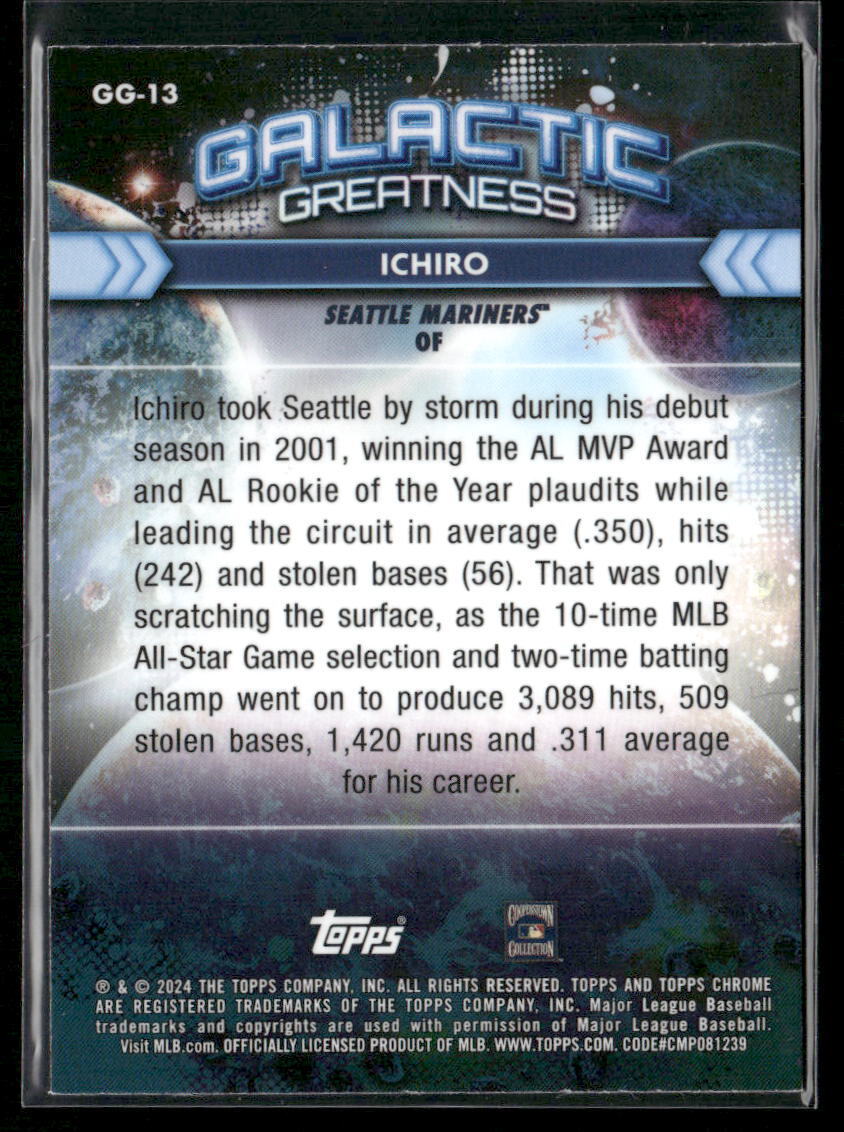 2024 Topps Chrome Cosmic #GG-13 Ichiro Galactic Greatness