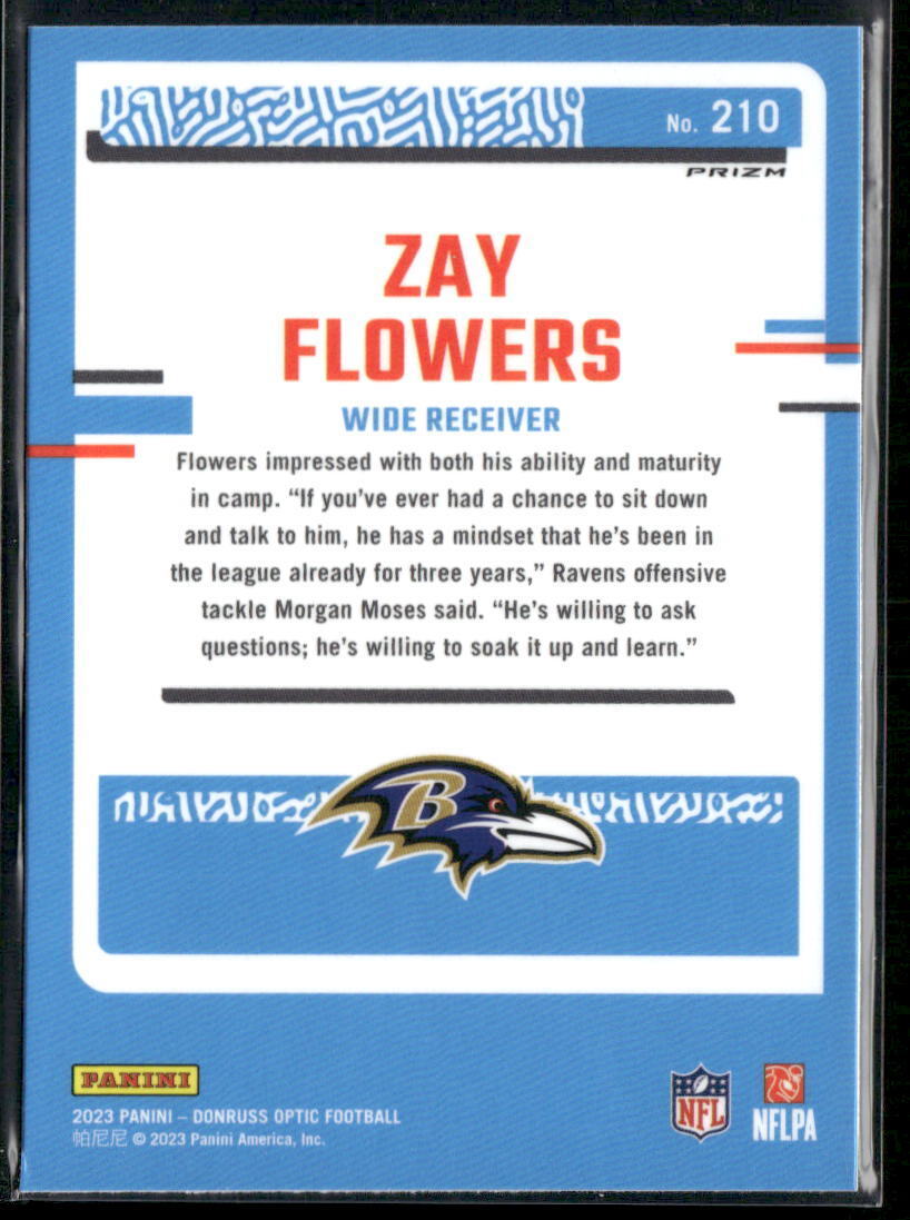 2023 Donruss Optic #210 Zay Flowers Red Mojo