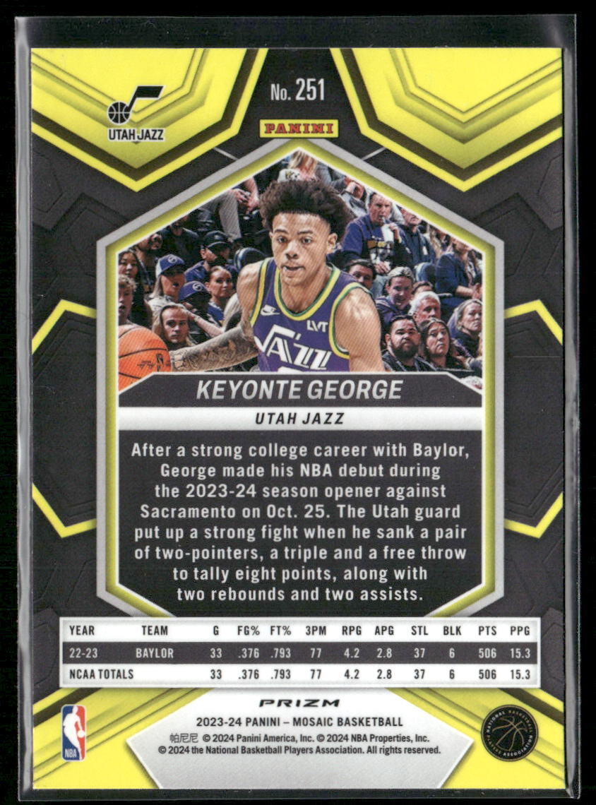 2023-24 Panini Mosaic #251 Keyonte George Red