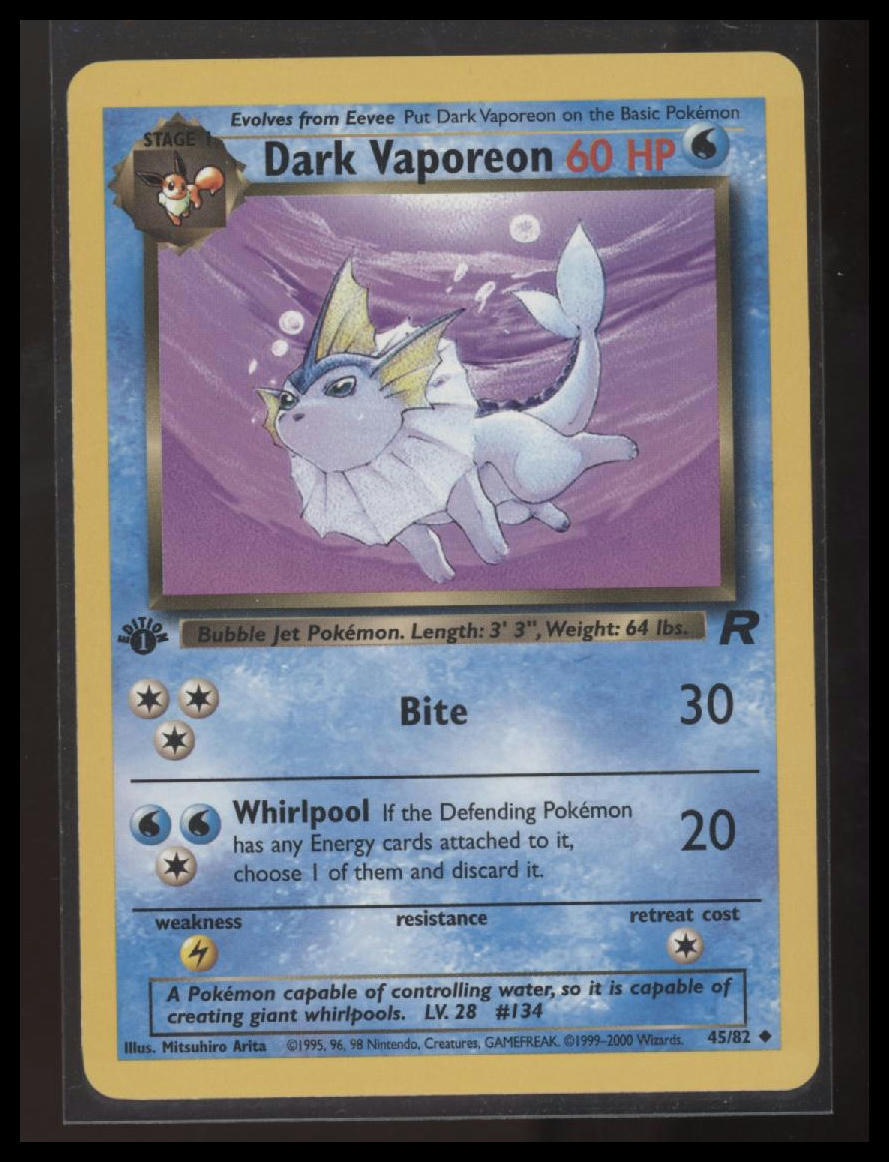Team Rocket #45/82 Dark Vaporeon 1st Edition