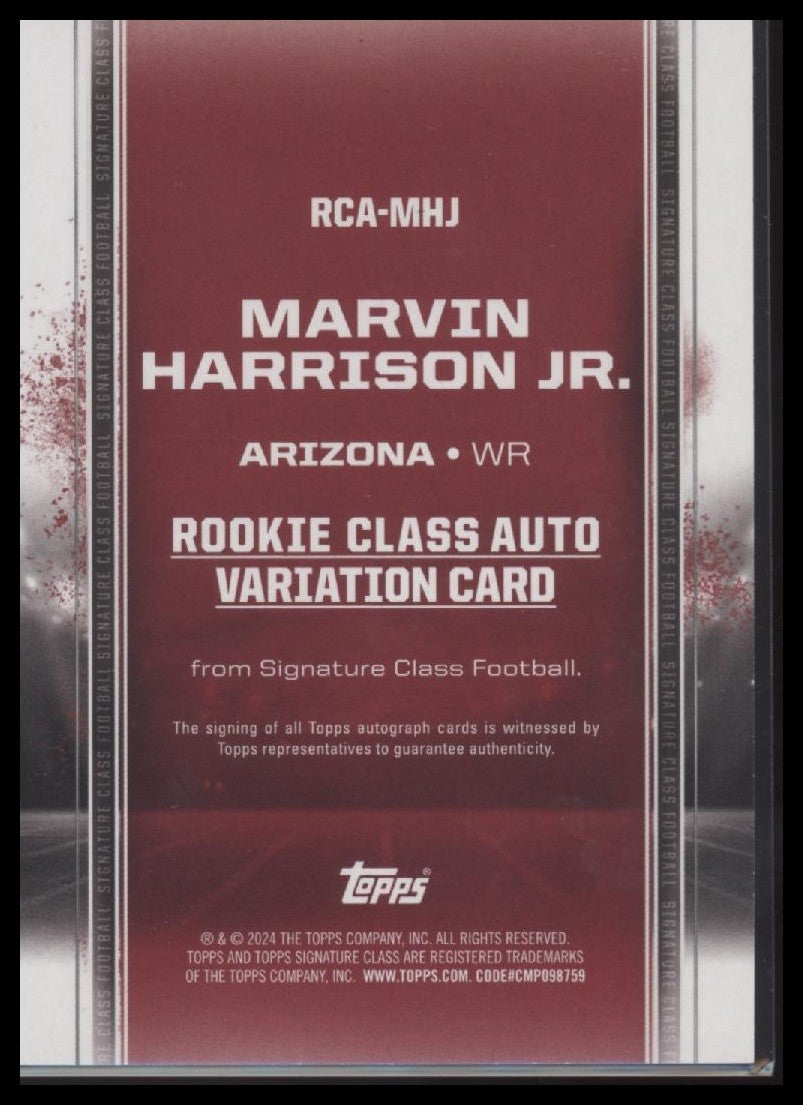 Marvin Harrison Jr. 2024 Topps Signature Class Rookies Class I Autographs