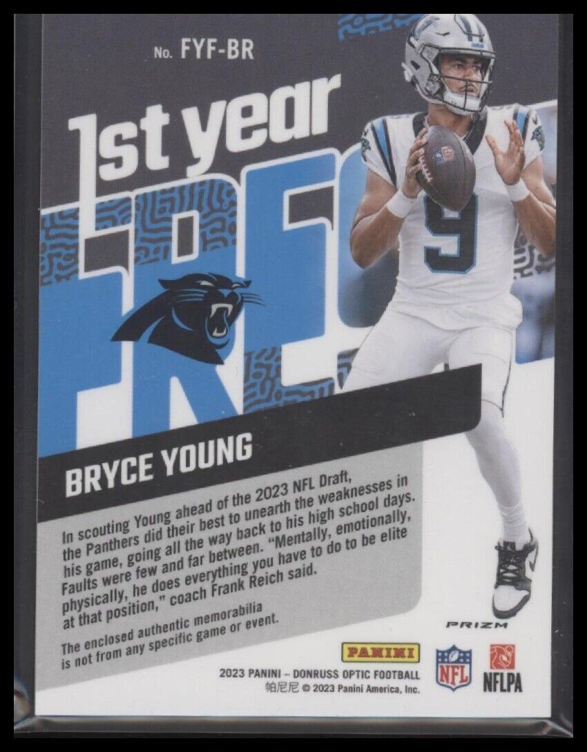 2023 Donruss Optic #FYF-BR Bryce Young 1st Year Blue Hyper