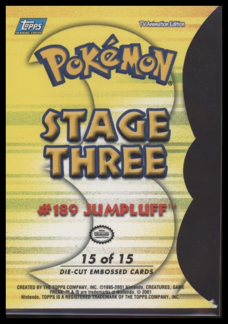Pokémon Topps Johto Jumpluff 15 of 15 die cut