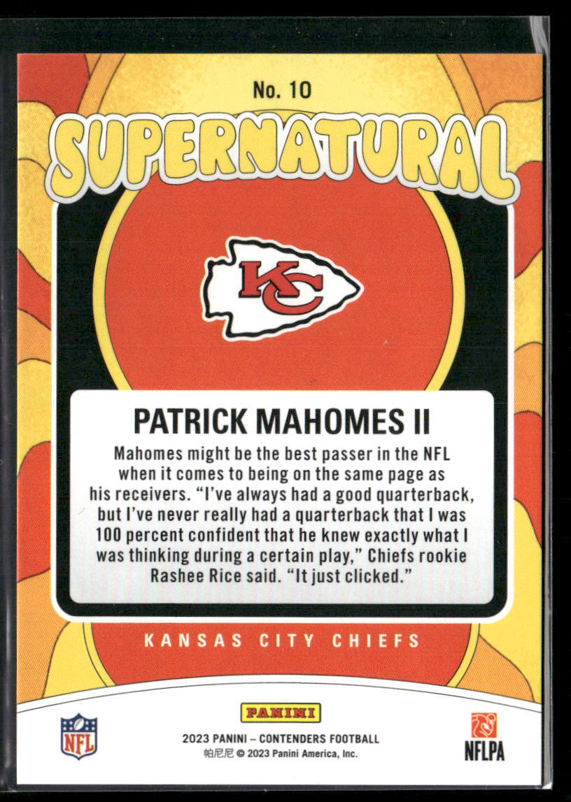 2023 Panini Contenders #10 Patrick Mahomes II Supernatural