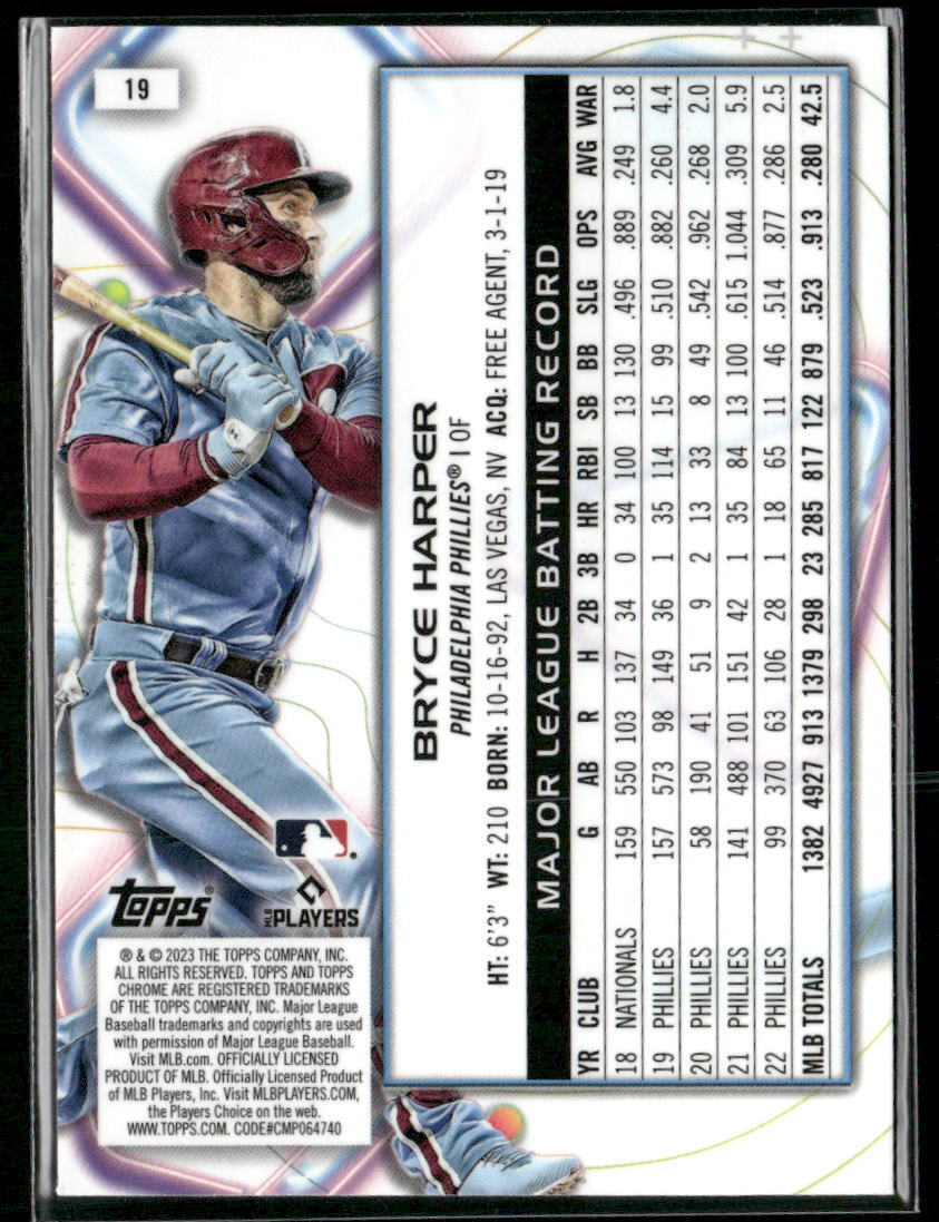 2023 Topps Cosmic Chrome #19 Bryce Harper