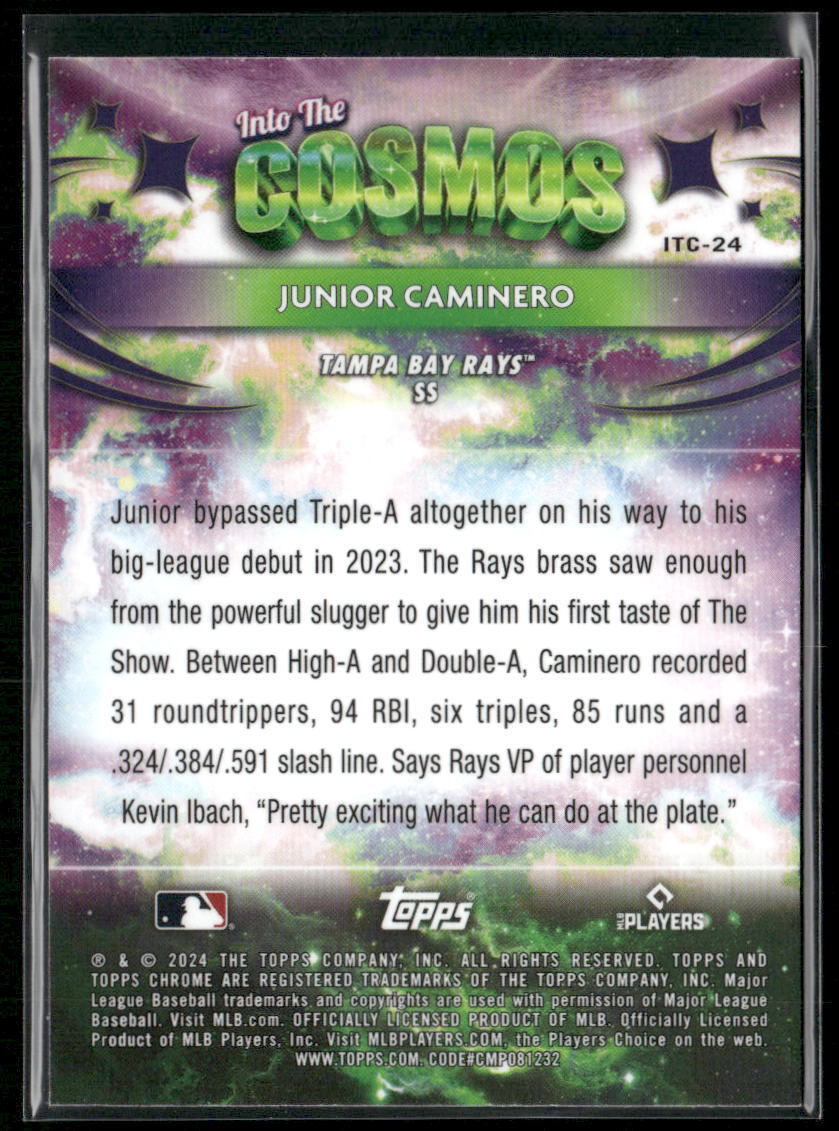 2024 Topps Chrome Cosmic #ITC-24 Junior Caminero Into the Cosmos