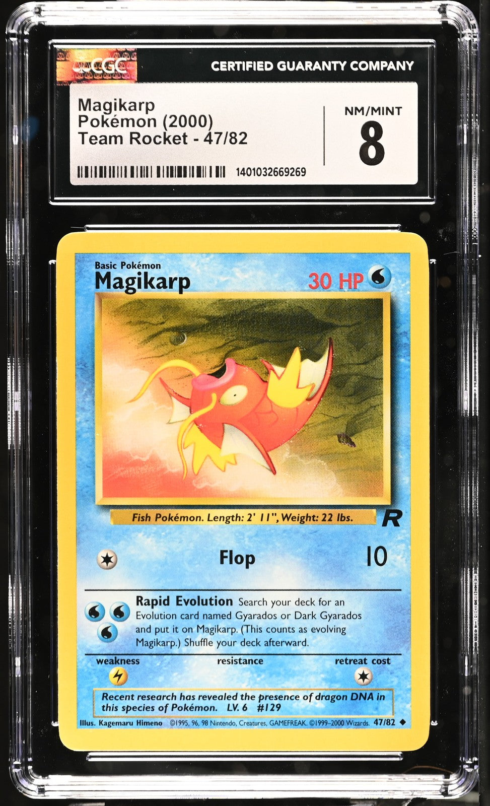 Magikarp 2000 Team Rocket #47/82 CGC 8