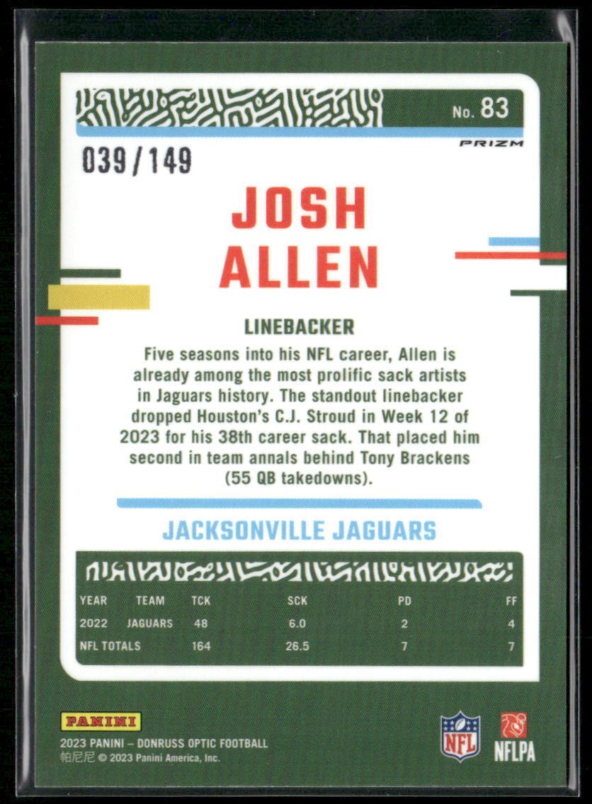 2023 Donruss Optic #83 Josh Allen Flex #/149
