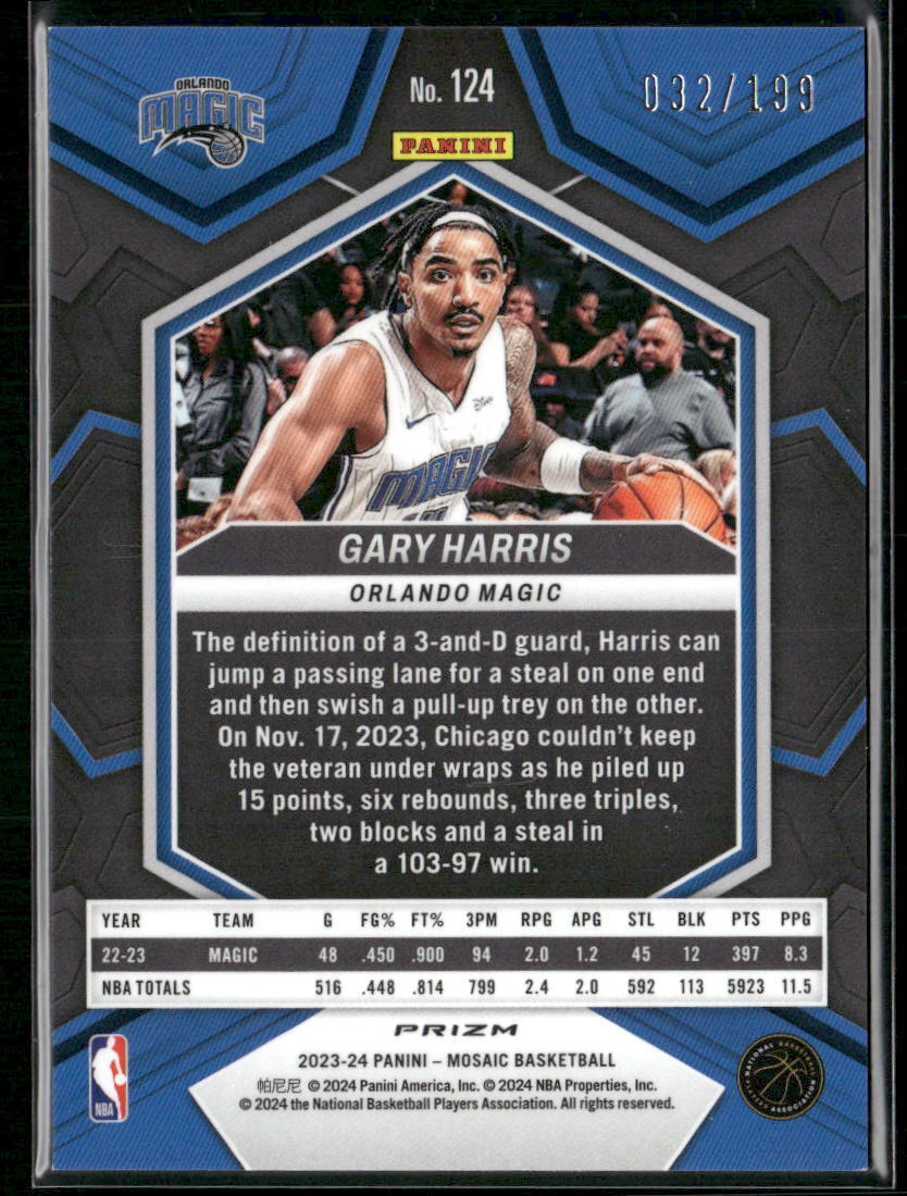 2023-24 Panini Mosaic #124 Gary Harris Blue #/199