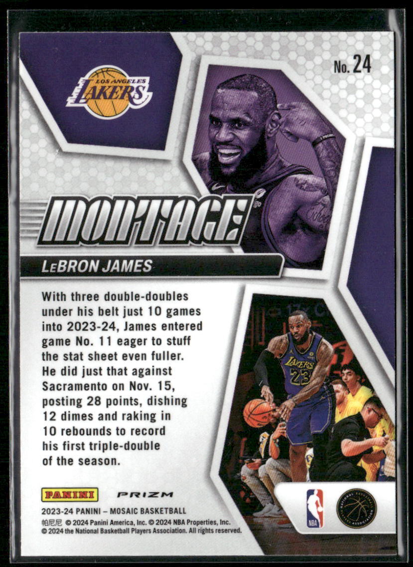 2023-24 Panini Mosaic #24 LeBron James Montage Mosaic