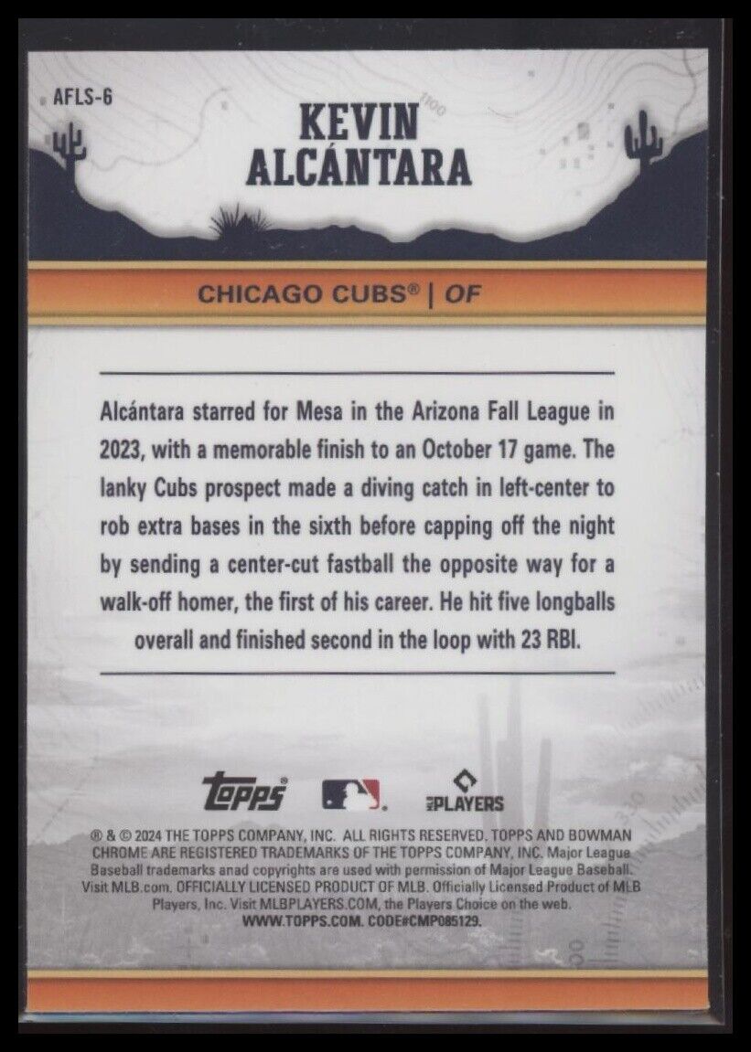 2024 Bowman Chrome #AFLS-6 Kevin Alcántara 2023 AFL Fall Stars