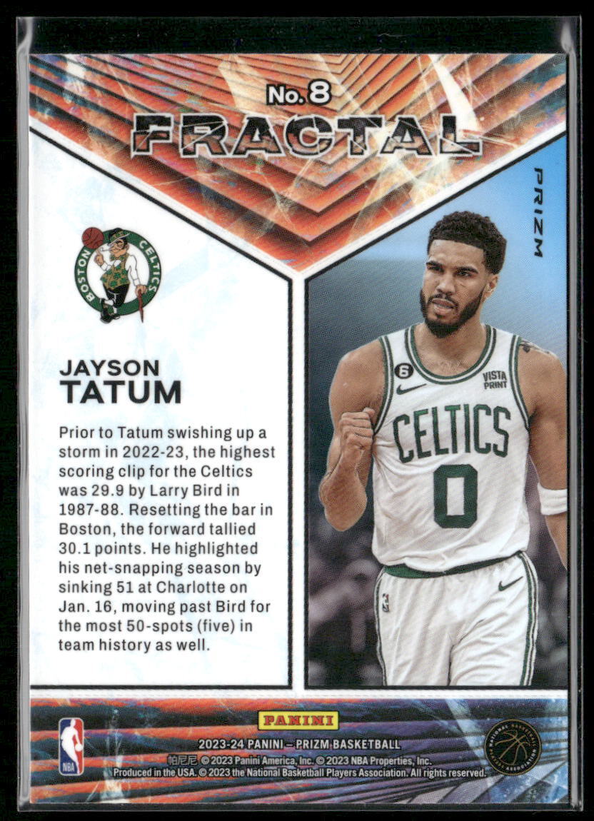 2023-24 Panini Prizm #8 Jayson Tatum Fractal Prizms Fast Break