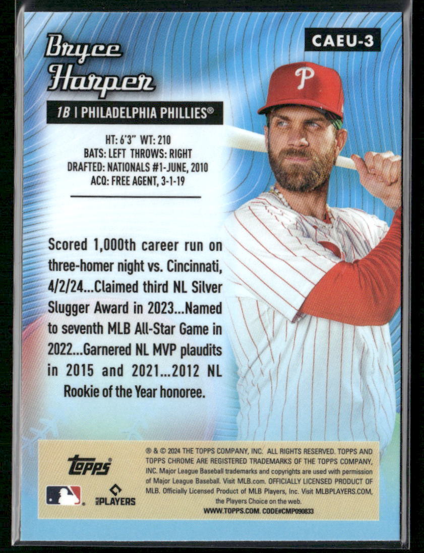 2024 Topps Chrome Update #CAEU-3 Bryce Harper Chrome All-Etch