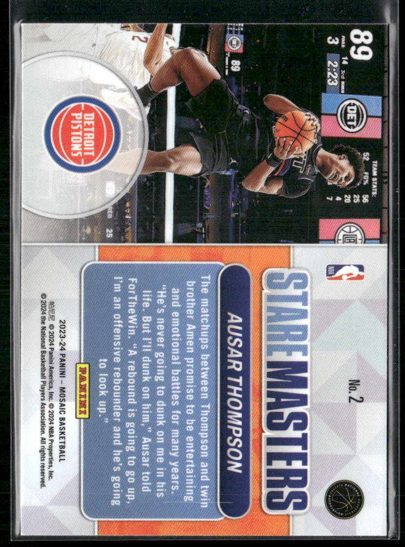 2023-24 Panini Mosaic #2 Ausar Thompson Stare Masters