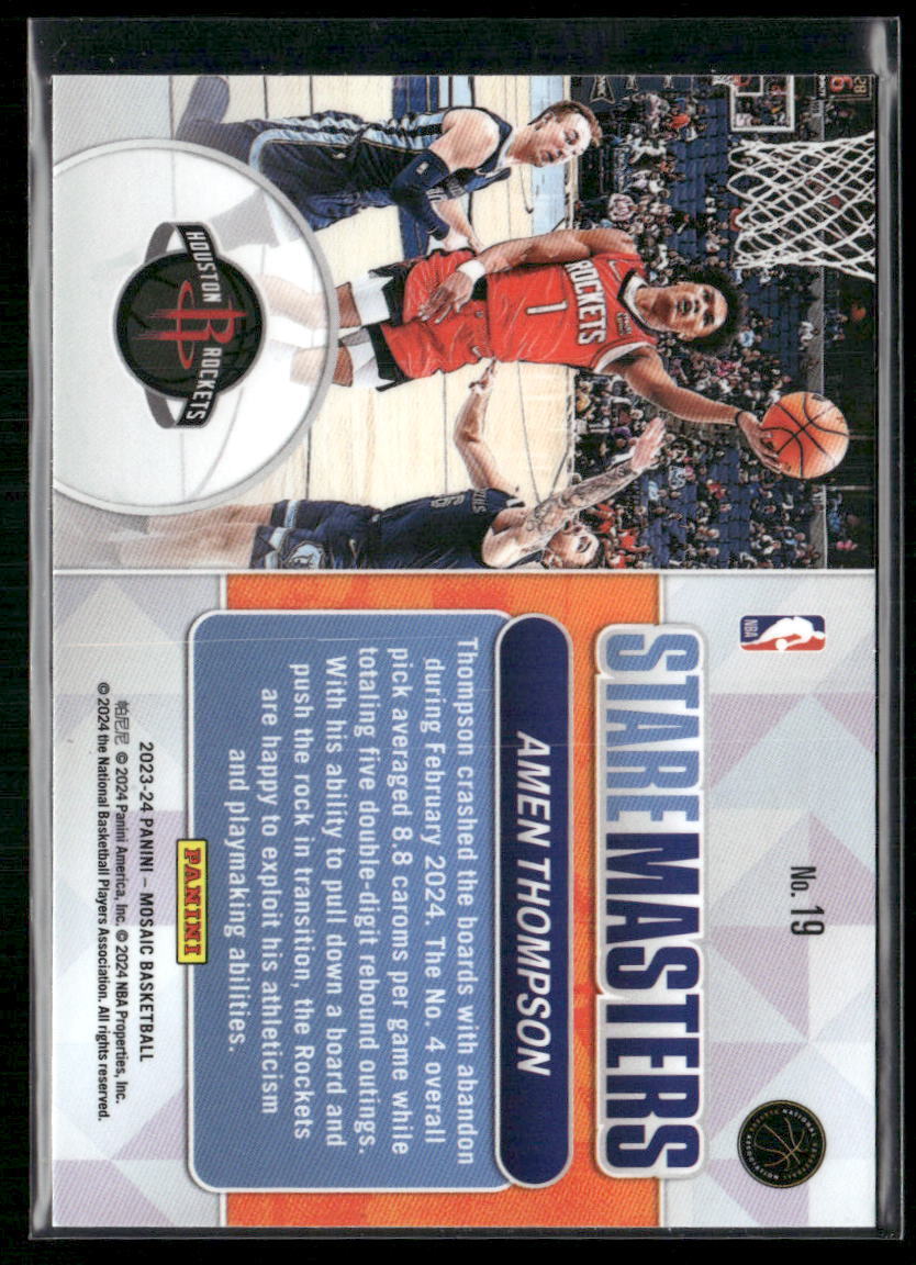 2023-24 Panini Mosaic #19 Amen Thompson Stare Masters