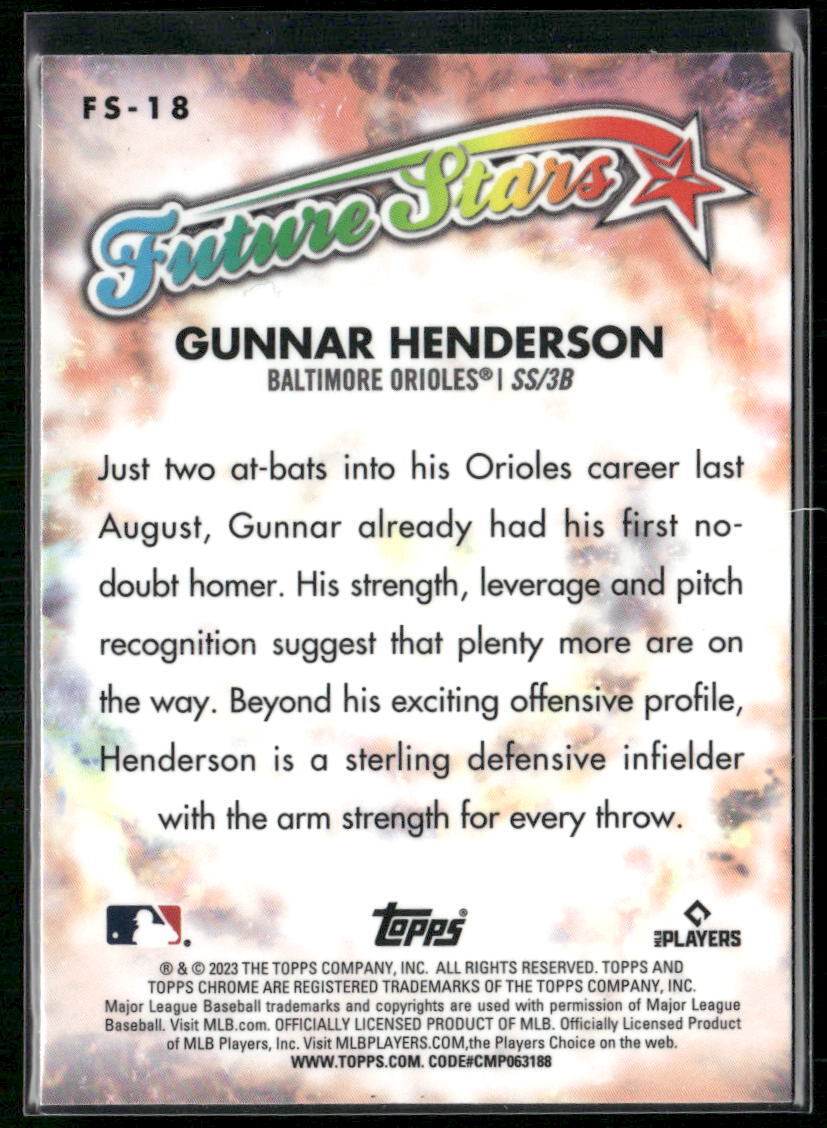 2023 Topps Chrome #FS-18 Gunnar Henderson Future Stars