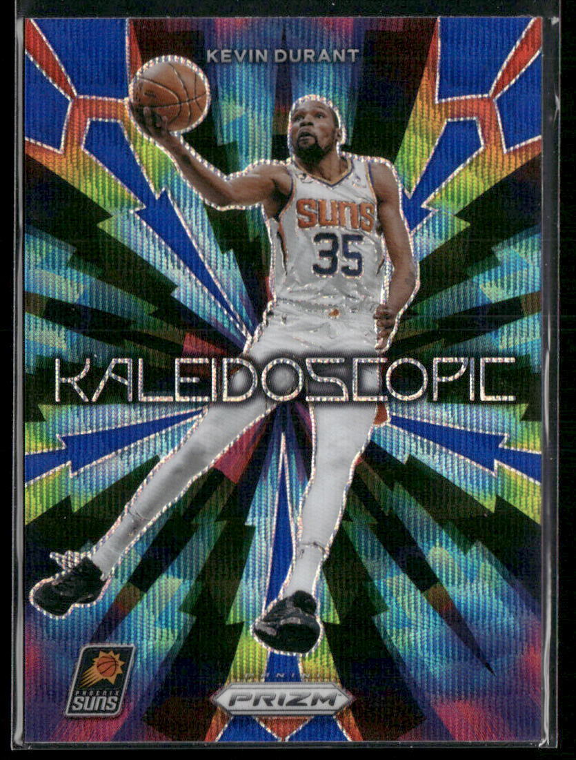 2023-24 Panini Prizm #7 Kevin Durant Kaleidoscopic Prizms Blue Wave