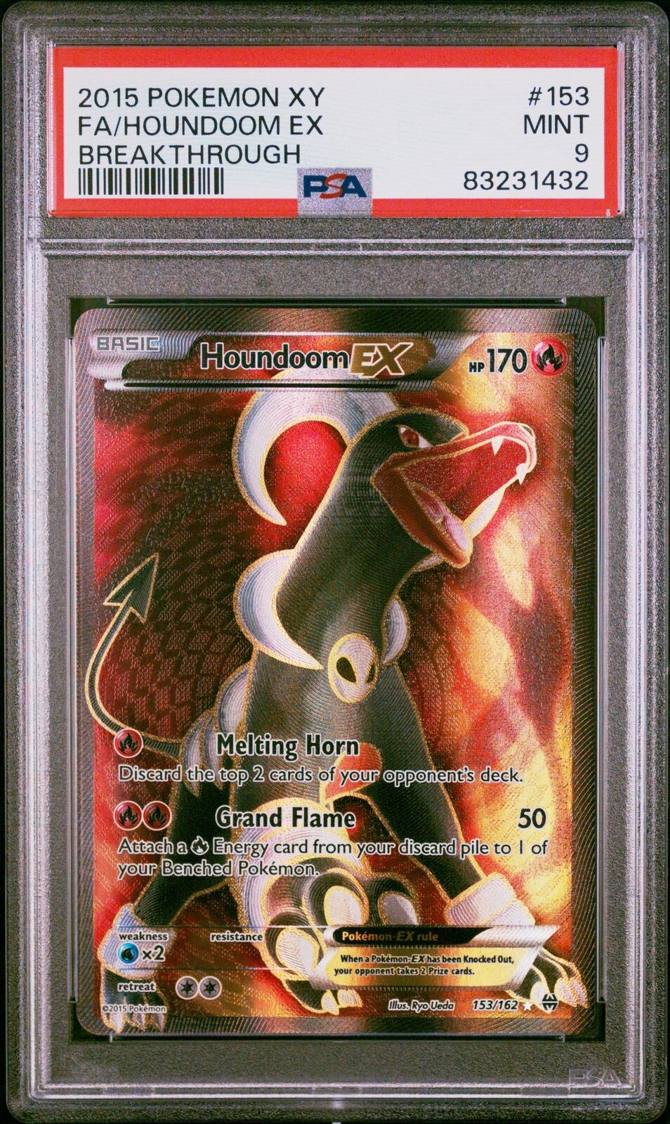 2015 Pokemon Xy Breakthrough #153 Fa/Houndoom Ex Breakthrough PSA 9