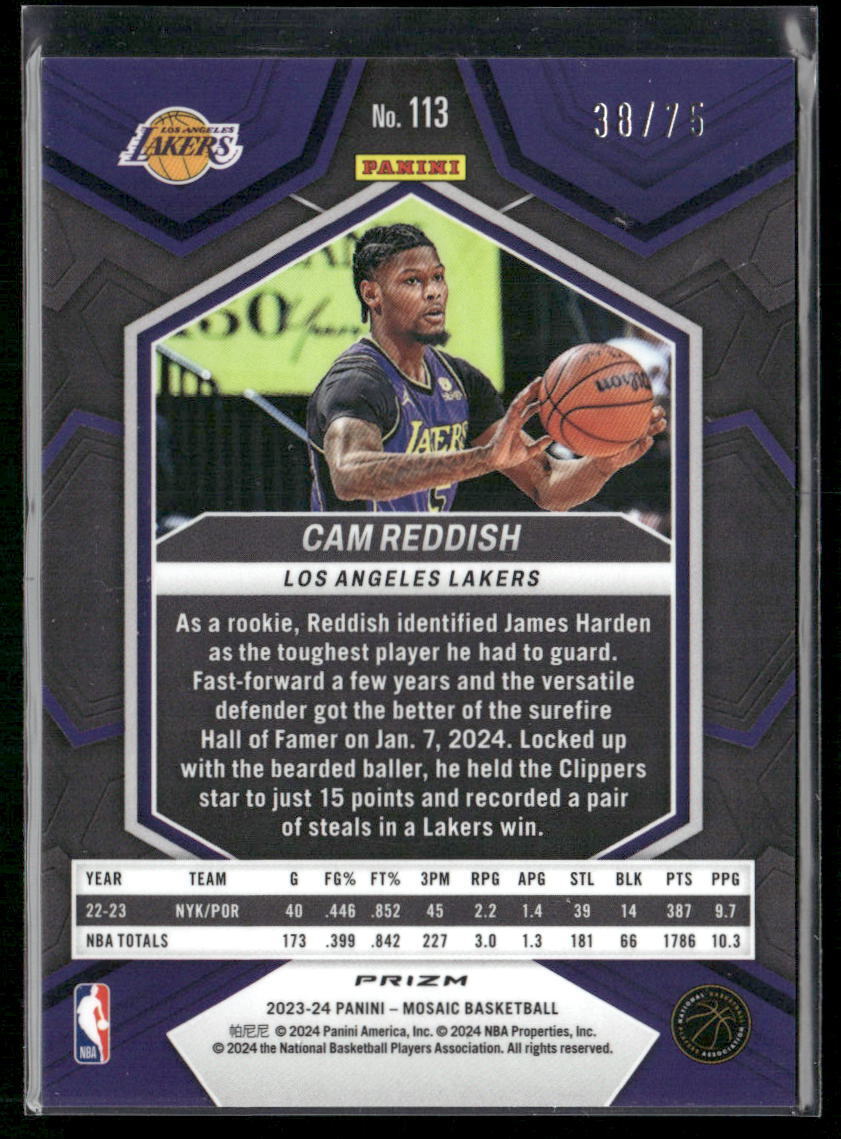 2023-24 Panini Mosaic #113 Cam Reddish Teal #/75